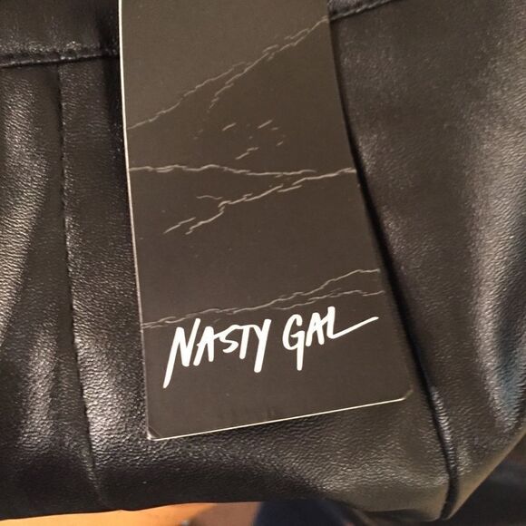 Nasty Gal Black Leather Vegan Pants - Picture 6 of 8